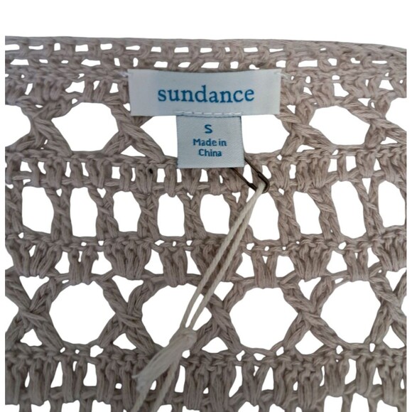 NWT Sundance Cardigan Women's Small Crochet Fosette Open Knit Sand Neutral Beach - Picture 2 of 16